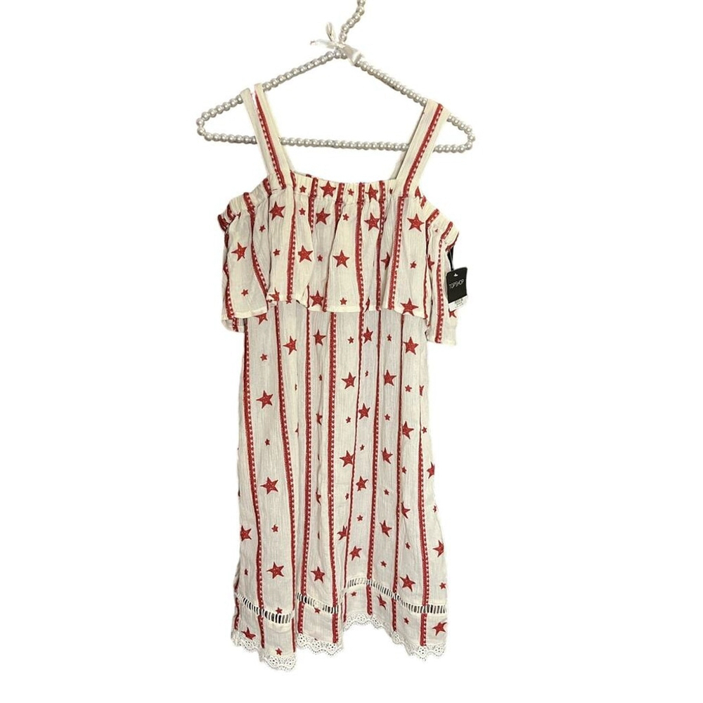 TopShop Red Stars Dress NWT - Picture 2 of 3